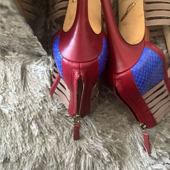 BRIAN ATWOOD Caged Gladiator Heels Langden shoes colorblock sandals open toe - Picture 7 of 11